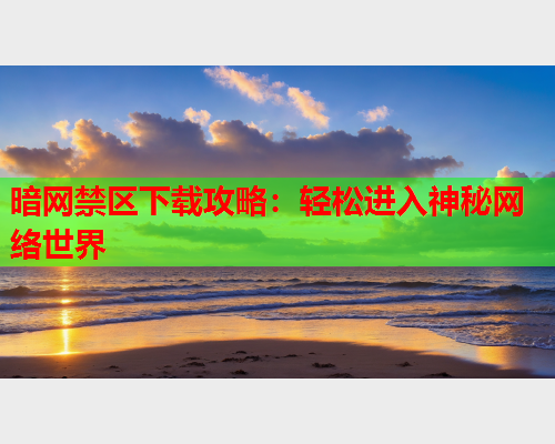 暗网禁区下载攻略：轻松进入神秘网络世界