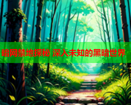 暗网禁地探秘 深入未知的黑暗世界