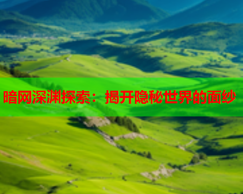 暗网深渊探索：揭开隐秘世界的面纱
