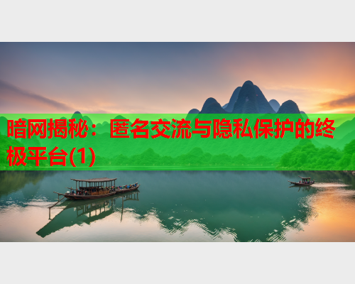 暗网揭秘：匿名交流与隐私保护的终极平台(1)